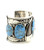 Sterling Silver Wide Turquoise Bear Claw Bracelet 011326