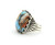 Sterling Silver Large Square Spiny Turquoise Ring 011626