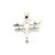 Sterling Silver White buffalo and Turquoise Dragonfly Pendant 011626