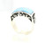 Sterling Silver Turquoise with Stamped Pueblo Ring 030726