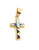 14K Gold Multi Color Cross Pendant 060326