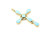 14K Gold Inlay Sleeping Beauty Turquoise Cross 060326