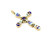 14K Gold Inlay Multi-Color Cross 060326