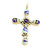 14K Gold Inlay Multi-Color Cross 060326