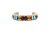 Sterling Silver Turquoise, Spiny Oyster, Coral & Gaspeite Multi-Stone Row Cuff Bracelet 090126