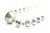 James McCabe Liberty Dime Navajo Pearl Necklace with Sleeping Beauty Turquoise and Silver Coin Bead 090226