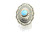 Sterling Silver Concho Ring with Blue Turquoise 090926