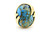 Gold Ring with Oval Copper-Matrix Turquoise 090926