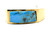 Gold Band with Rectangular Turquoise Inlay and Baguette Accent 090926