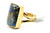 Gold Ring with Squared Dark Matrix Stone 090926