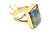 Gold Ring with Squared Dark Matrix Stone 090926