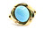 Gold Ring with Oval Turquoise in Twist Bezel 090926