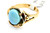 Gold Ring with Oval Turquoise in Twist Bezel 090926