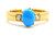Dainty Gold Ring with Oval Turquoise and Accents 090926
