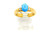 Dainty Gold Ring with Oval Turquoise and Accents 090926