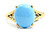 Gold Filigree Ring with Oval Turquoise Solitaire 090926