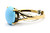 Gold Filigree Ring with Oval Turquoise Solitaire 090926