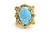 Gold Cocktail Ring with Spiderweb Turquoise 090926