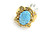 Gold Cocktail Ring with Spiderweb Turquoise 090926