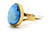 Gold Ring with Large Flat Oval Turquoise 090926
