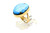 Gold Ring with Large Flat Oval Turquoise 090926