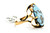 Gold Ring with Large Flat Oval Turquoise 090926