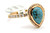 Rose Gold Ring with Pear Turquoise Halo 090926
