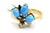 Gold Ring with Turquoise Leaf Cluster 090926