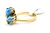 Gold Ring with Turquoise Leaf Cluster 090926