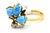 Gold Ring with Turquoise Leaf Cluster 090926