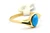 Gold Ring with Oval Turquoise Solitaire 090926