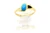 Gold Ring with Oval Turquoise Solitaire 090926