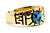 Gold Band with Overlay Pattern and Spiderweb Turquoise 090926