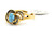 Gold Ring with Turquoise and Accent Crescent 090926