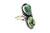 Roie Jaque Dark Green Turquoise Two-Stone Ring 100226