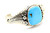 Roie Jaque Blue Turquoise Feather Cushion Cuff 100226