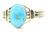 Roie Jaque Blue Turquoise Oval Rope Cuff 100226