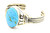 Roie Jaque Blue Turquoise Oval Rope Cuff 100226