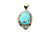 Roie Jaque Blue Spiderweb Turquoise Shell Drop Pendant 100426