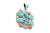 Roie Jaque Blue Kingman Turquoise and Coral Cluster Pendant 100426