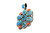 Roie Jaque Blue Kingman Turquoise and Coral Cluster Pendant 100426