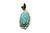 Roie Jaque Blue Turquoise Pyrite Blossom Pendant 100426