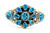 Roie Jaque Blue Kingman Turquoise Flower Cluster Cuff 100426