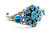 Roie Jaque Blue Kingman Turquoise Flower Cluster Cuff 100426