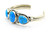 Roie Jaque Blue Kingman Turquoise Three Stone Cuff 100426
