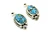Roie Jaque Blue Turquoise Fan Dangle Earrings 100426
