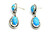 Roie Jaque Bright Blue Turquoise Two Stone Drop Earrings 100426
