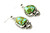 Roie Jaque Green Sonoran Turquoise Nugget Dangle Earrings 100426