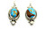 Roie Jaque Blue Turquoise Boulder Ribbon Dangle Earrings 100426
