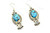 Roie Jaque Blue Turquoise Squash Blossom Dangle Earrings 100426